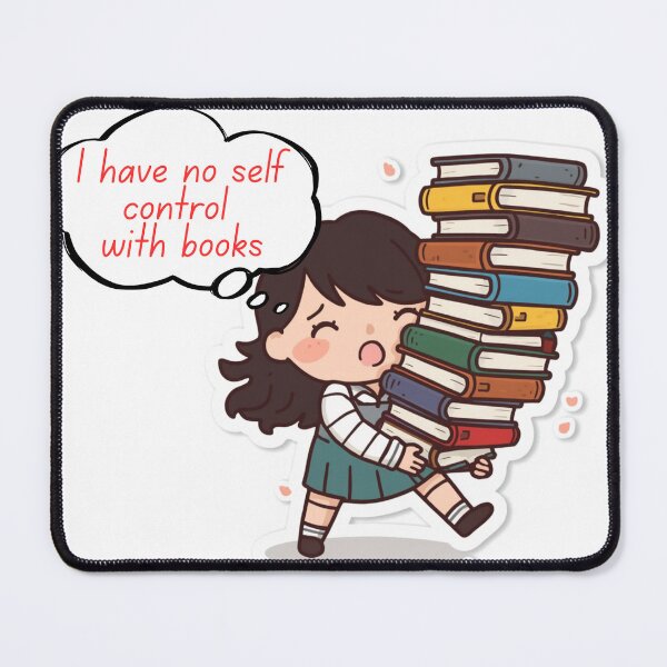 Item preview, Funny Bookworm Chibi Carrying Book Stack  designed and sold by Stickers-maker2.