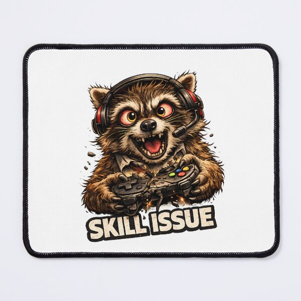 Item preview, Skill Issue Funny Gamer Raccoon Meme designed and sold by DryHumorPrints.