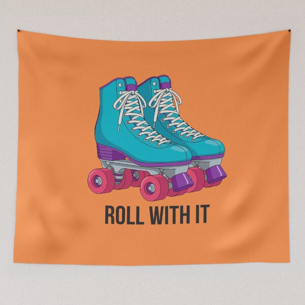 Item preview, 'Roll With It ' Retro Roller Skate Illustration designed and sold by ShaderShirts.