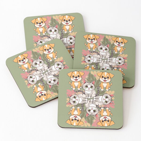Item preview, Cats, Dogs, and Flowers Kaleidoscope Design designed and sold by Nene Bird Designs.