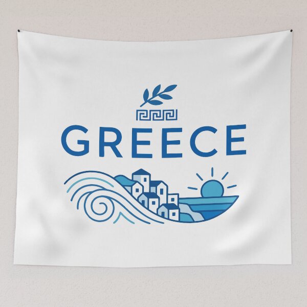 Item preview, Greek Summer Horizon - Aegean Blue Coastal Art designed and sold by angelisart.