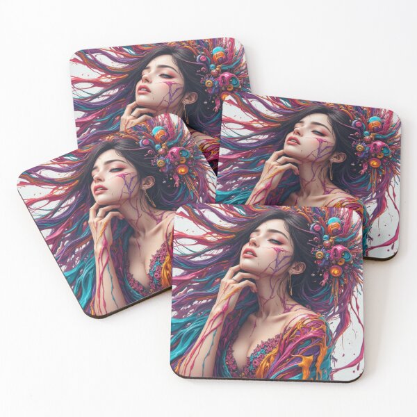 Item preview, Splatter Queen – Retro Pop Art Deco Portrait designed and sold by CodellCreations.