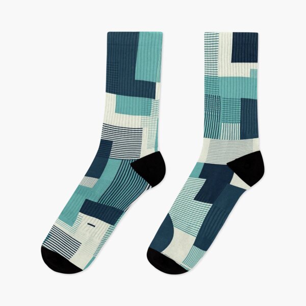 Item preview, Teal Geometric Block Collage designed and sold by RandomWalker.