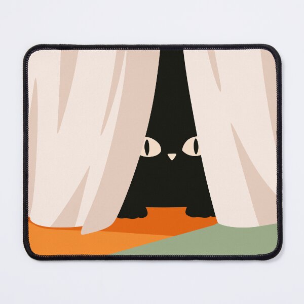 Item preview, Minimalist Cat Curtain Print designed and sold by Studio pod Burom.