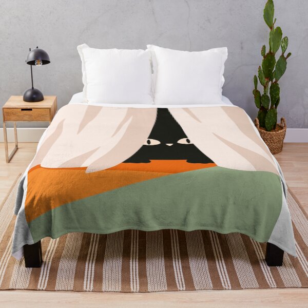 Item preview, Minimalist Cat Curtain Print designed and sold by Studio pod Burom.