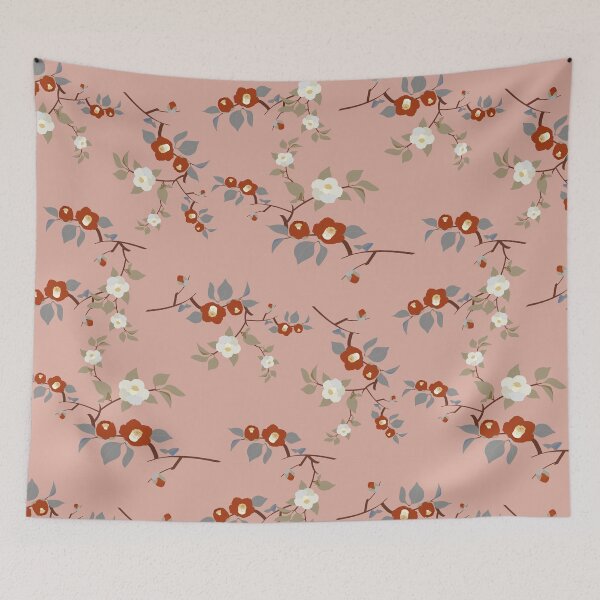 Item preview, Vintage Dusty Rose Camellia Floral Seamless Pattern designed and sold by MOONLIT MIRAGE.