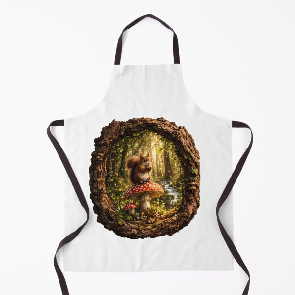 Item preview, Cute Woodland Squirrel in Rustic Bark Frame – Forest Wildlife Art designed and sold by GGAUL.