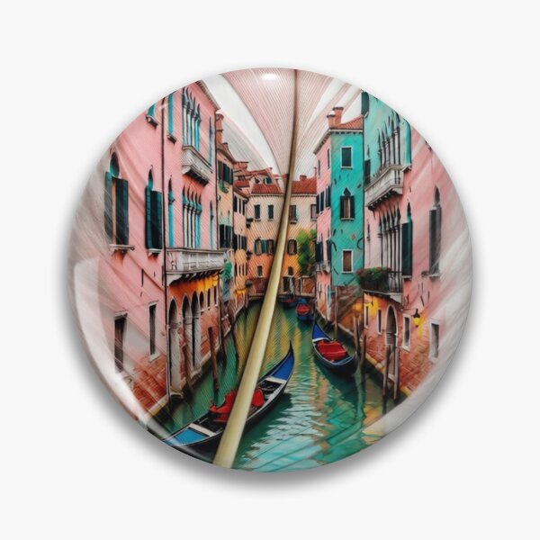 Item preview, Venice Feather Art | Colorful Canal Travel Illustration designed and sold by GalleryPeak.