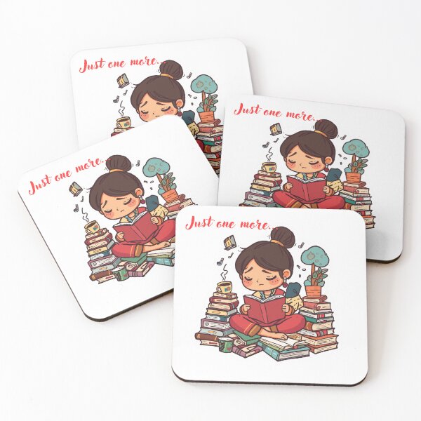 Item preview, Just One More Chapter Funny Cozy Bookworm Reading Chibi designed and sold by Stickers-maker2.