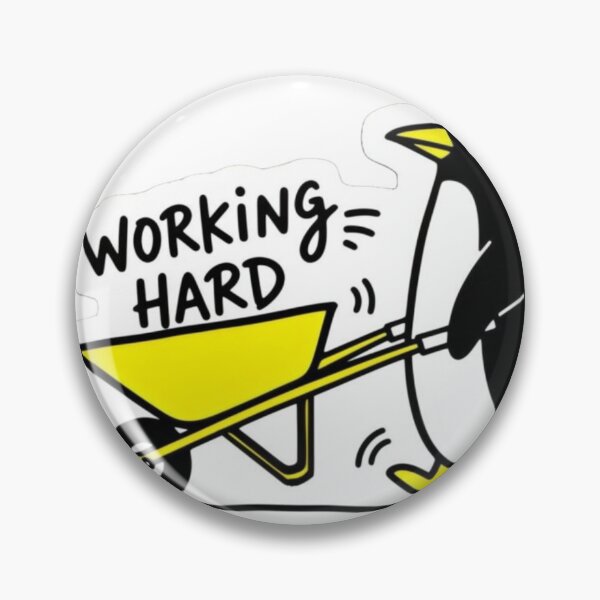 Item preview, Working Hard Penguin designsticker ! "Working Hard Penguin" sticker ke liye full social media content kit! ?? designed and sold by Ulikedigital14.