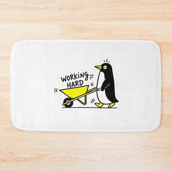 Item preview, Working Hard Penguin designsticker ! "Working Hard Penguin" sticker ke liye full social media content kit! ?? designed and sold by Ulikedigital14.