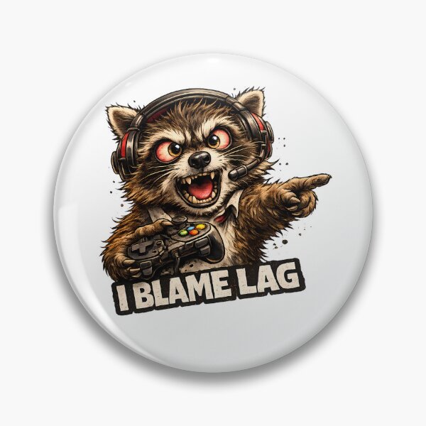 Item preview,  I Blame Lag Funny Gamer Raccoon Meme designed and sold by DryHumorPrints.