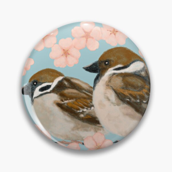 Item preview, Tree Sparrows and Cherry Blossom Petals designed and sold by greenPQBstudio.