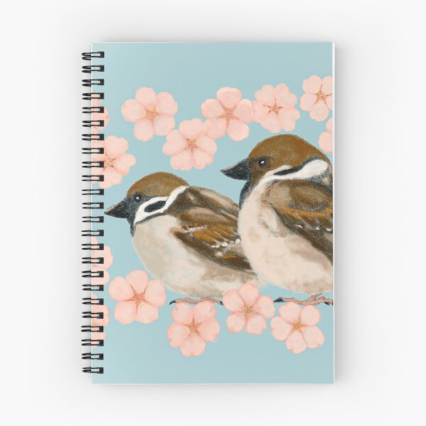 Item preview, Tree Sparrows and Cherry Blossom Petals designed and sold by greenPQBstudio.