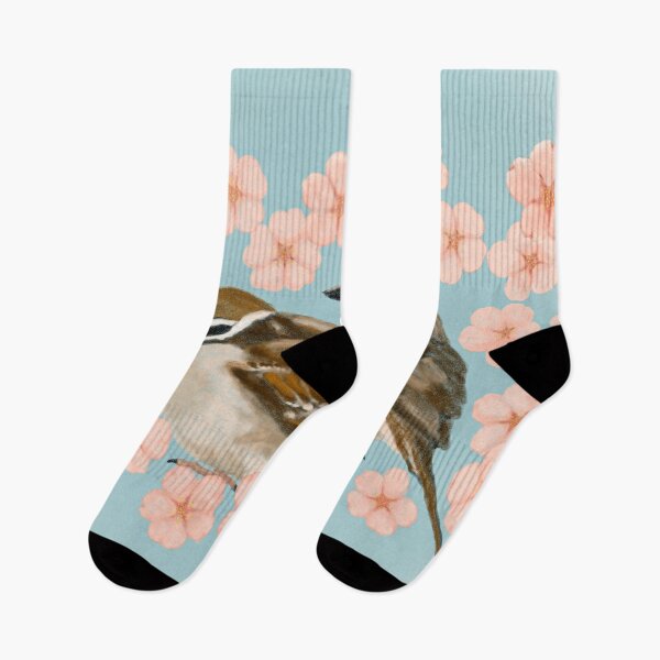 Item preview, Tree Sparrows and Cherry Blossom Petals designed and sold by greenPQBstudio.
