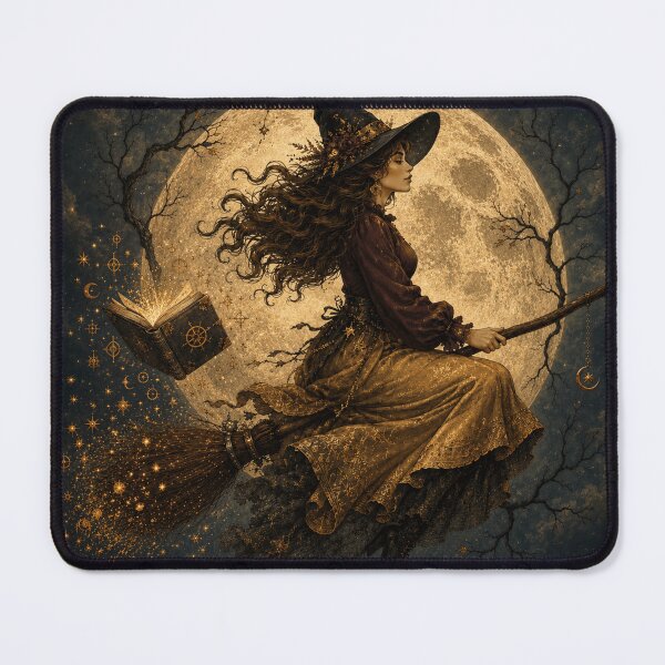 Item preview, Flying Witch Moon Halloween Shirt Vintage Witchy Tee designed and sold by POD DYNASTY | Original Print On Demand T-Shirt Graphics.