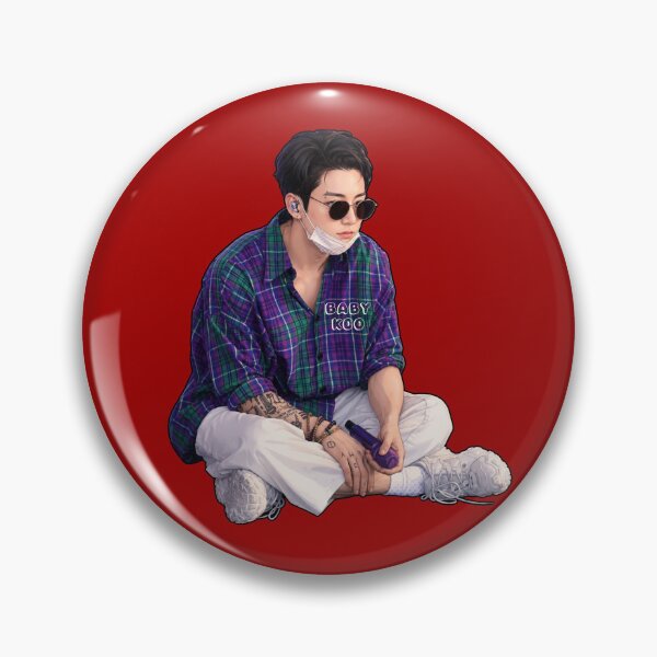Item preview, BTS cute sleepy Jungkook | JK round glasses and purple checkered shirt art | BTS JK  designed and sold by moteesshop.