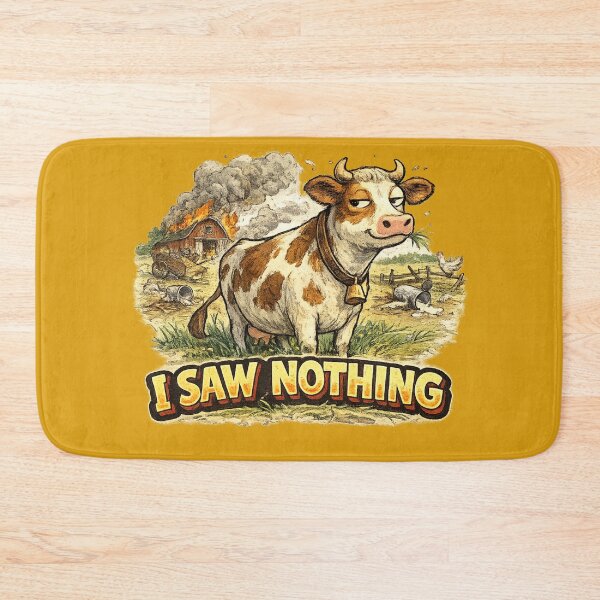 Item preview, I Saw Nothing Funny Unbothered Cow Chaos Meme designed and sold by irfanshikh.
