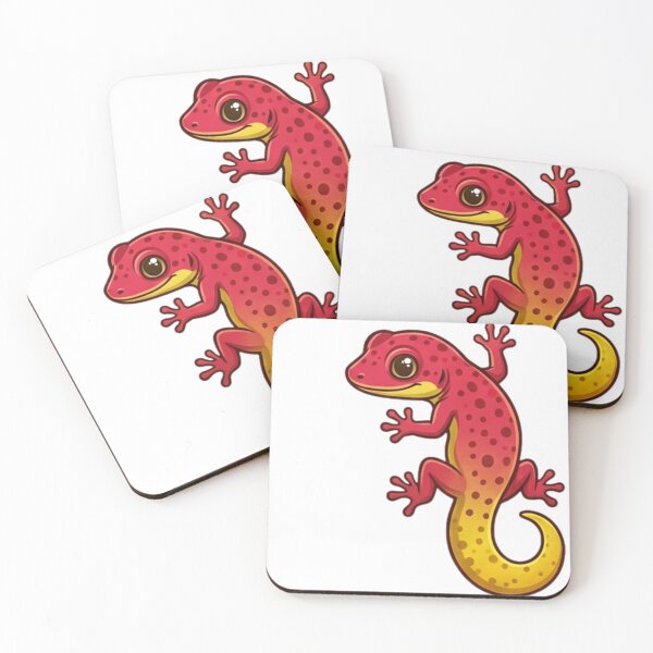 Item preview, Sunset Red Gecko Cartoon Lizard Sticker designed and sold by HoneyBreezeCo.