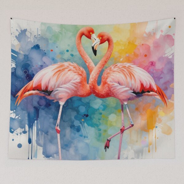 Item preview, Flamingo Lovers Watercolor Splash designed and sold by RandomWalker.