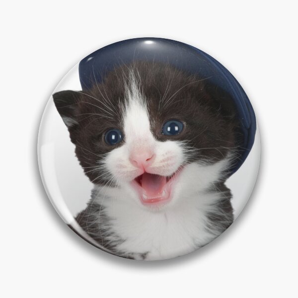 Item preview, Cute Smiling Tuxedo Kitten in Newsboy Cap Poster - Happy Baby Cat Sticker - Cheerful Dapper Pet Portrait for Greeting Cards and Mugs designed and sold by WildGentlemen.
