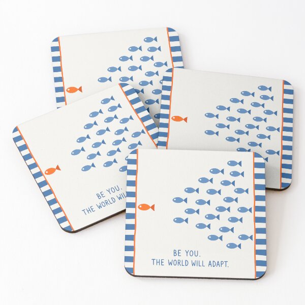 Item preview, Motivational Fish Art, Stripes Decor designed and sold by Studio pod Burom.