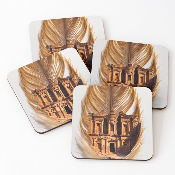 Item preview, Petra Feather Art | Jordan Ancient Wonder Travel Illustration designed and sold by GalleryPeak.