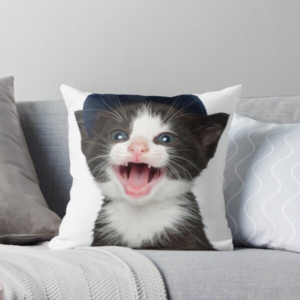 Item preview, Excited Laughing Kitten in Baseball Cap Poster - Sporty Tuxedo Cat Sticker - Hypebeast Pet Print for Gamer Room and T-Shirts designed and sold by WildGentlemen.