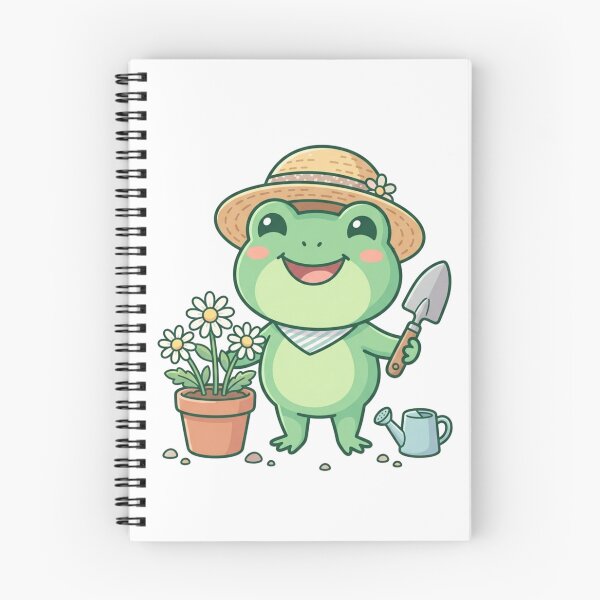 Item preview, Cute Gardening Frog with Straw Hat and Flower designed and sold by Elviqus Shop.