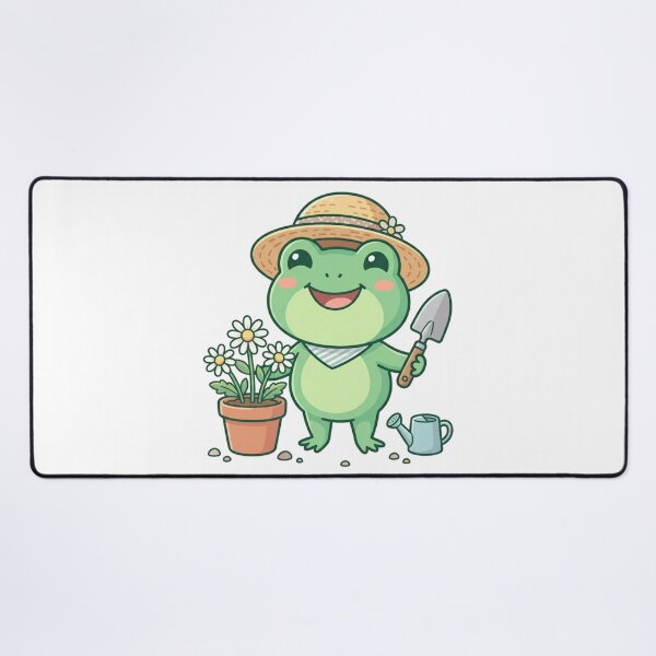 Item preview, Cute Gardening Frog with Straw Hat and Flower designed and sold by Elviqus Shop.