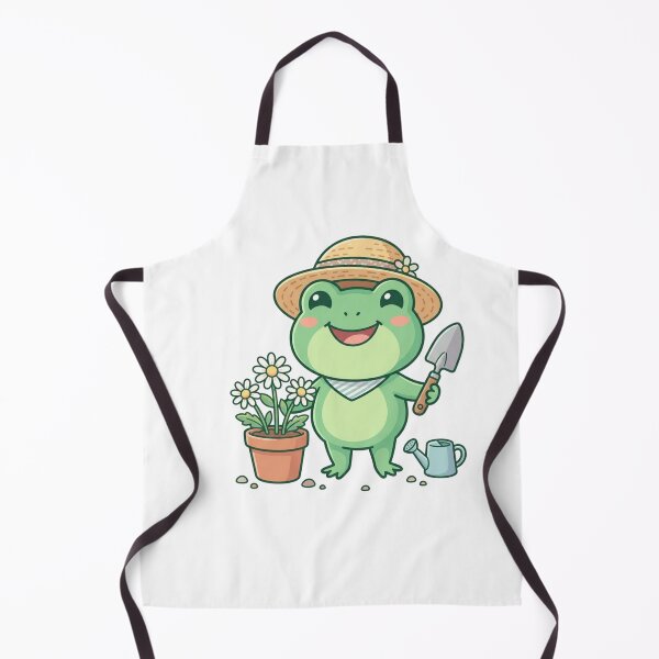 Item preview, Cute Gardening Frog with Straw Hat and Flower designed and sold by Elviqus Shop.