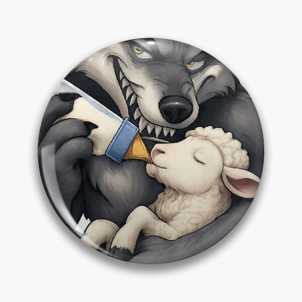 Item preview, Wolf Feeding a Lamb Cartoon Irony Design designed and sold by mr.bardook.