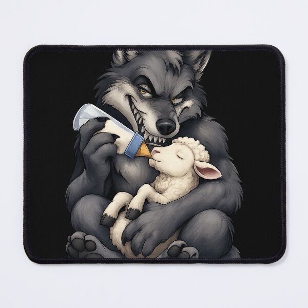Item preview, Wolf Feeding a Lamb Cartoon Irony Design designed and sold by mr.bardook.