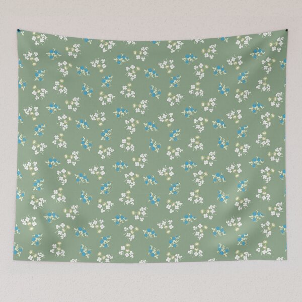 Item preview, Vintage Sage Green Ditsy Floral Seamless Pattern designed and sold by MOONLIT MIRAGE.