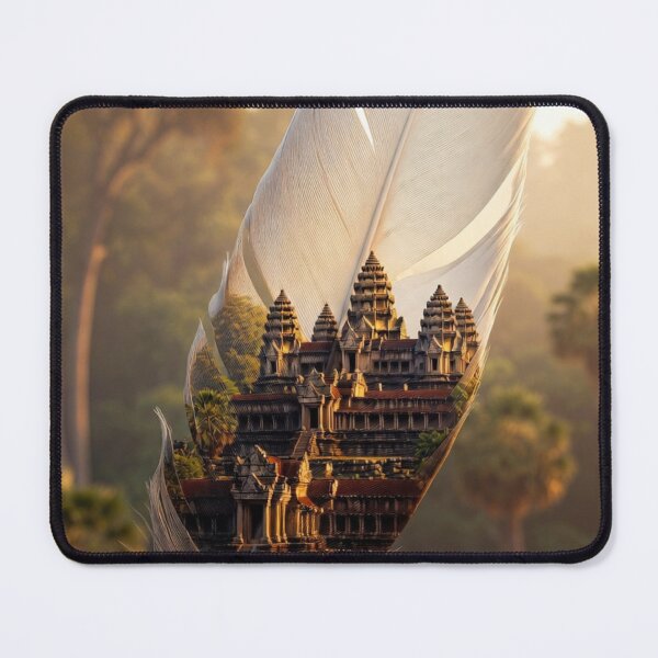 Item preview, Angkor Wat Feather Art | Cambodia Temple Travel Illustration designed and sold by GalleryPeak.