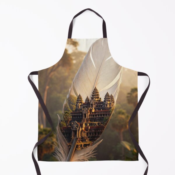 Item preview, Angkor Wat Feather Art | Cambodia Temple Travel Illustration designed and sold by GalleryPeak.