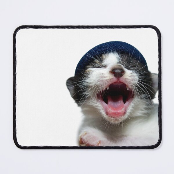 Item preview, Sleepy Newborn Kitten Poster - Yawning Cat with Toe Beans Sticker - Tired Monday Mood Pet Print for Coffee Mugs and Sleepwear designed and sold by WildGentlemen.