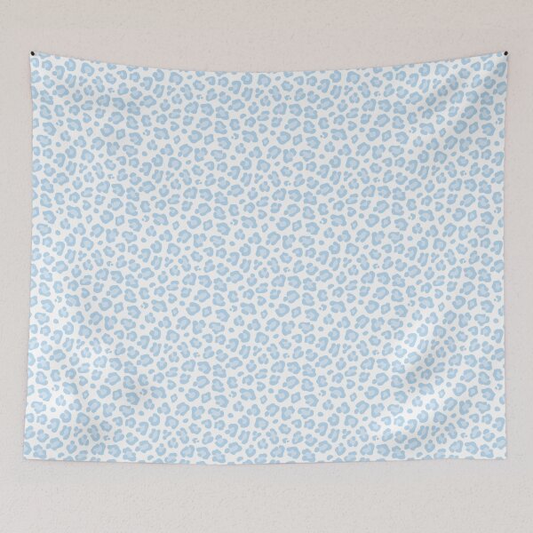 Item preview, White and Ice Blue leopard print designed and sold by pattern-archive.