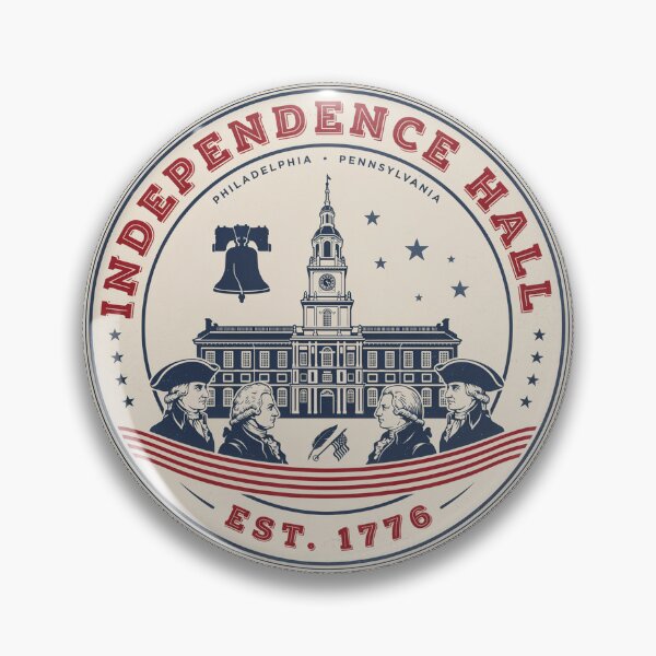 Item preview, Independence Hall Philadelphia Pennsylvania Est. 1776 – Founding Fathers Patriotic Badge designed and sold by ArcticFoxStudio.