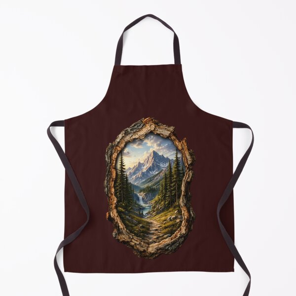 Item preview,  Mountain Landscape in Rustic Bark Frame – Woodland Nature Art designed and sold by GGAUL.