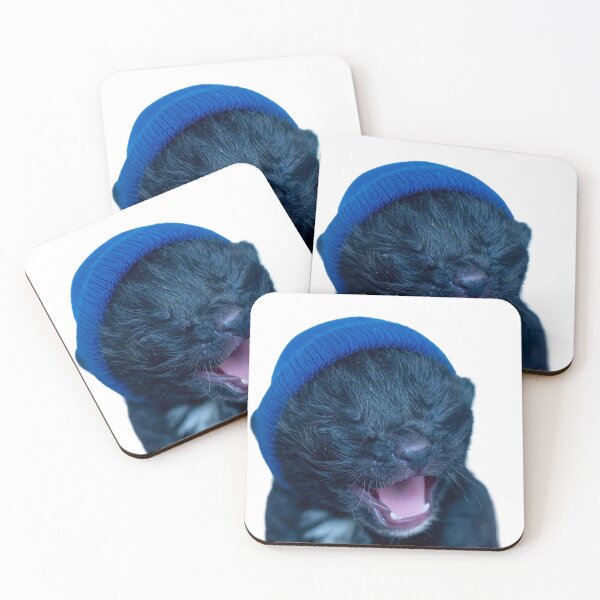 Item preview, Tiny Newborn Void Kitten Poster - Screaming Black Baby Cat Sticker - Hyper-Realistic Newborn Gremlin Portrait for Alt Aesthetics designed and sold by WildGentlemen.