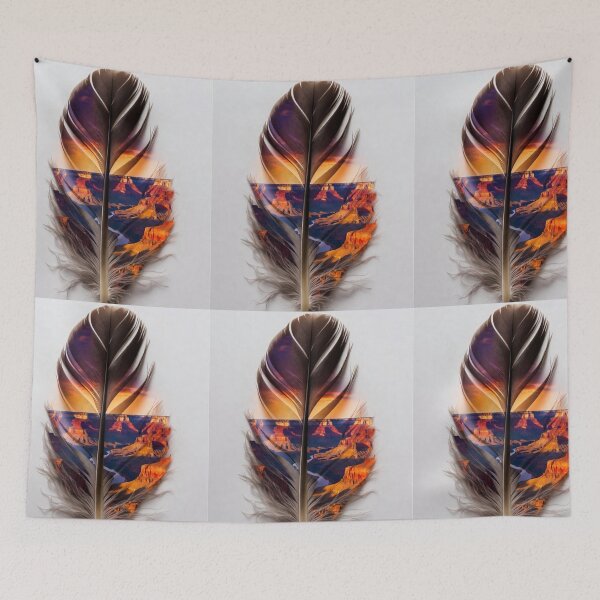 Item preview, Grand Canyon Feather Art | Arizona Desert Landscape Illustration designed and sold by GalleryPeak.