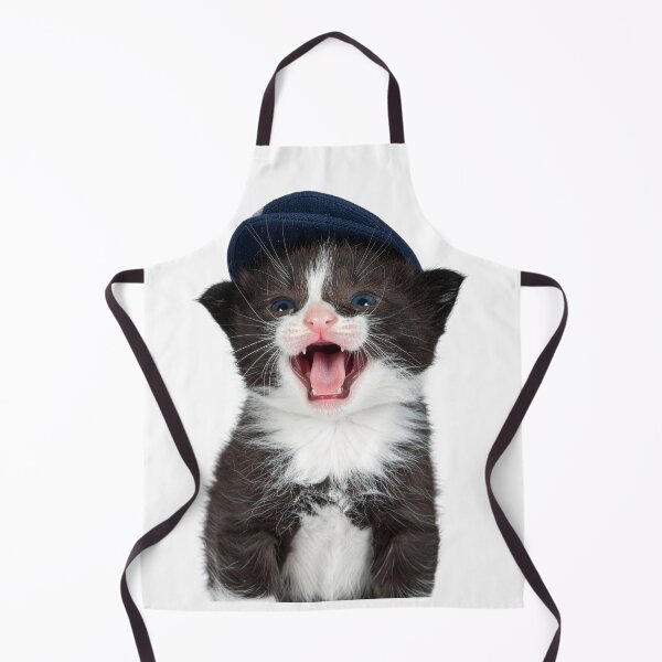 Item preview, Vocal Tuxedo Kitten in Cap Poster - Chatty Baby Cat Sticker - Expressive Talking Pet Graphic for Funny Mugs designed and sold by WildGentlemen.
