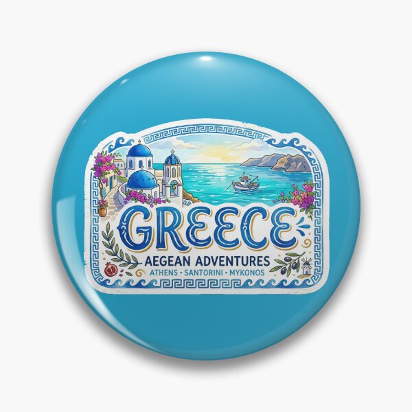 Item preview, Greece Aegean Adventures - Vintage Travel Sticker Art designed and sold by angelisart.