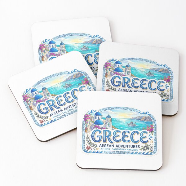 Item preview, Greece Aegean Adventures - Vintage Travel Sticker Art designed and sold by angelisart.