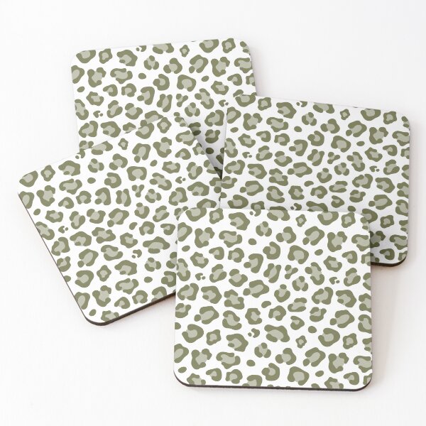 Item preview, White and Olive leopard print designed and sold by pattern-archive.