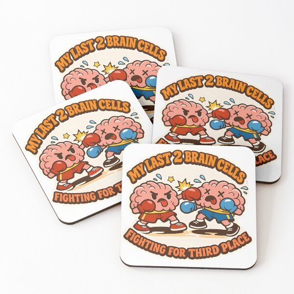 Item preview, ⁠My Last 2 Brain Cells Fighting For Third Place Funny Sticker⁠ designed and sold by MIROUZ2000.