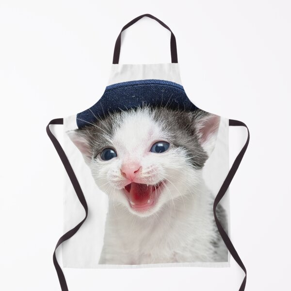Item preview, Joyful Curious Kitten in Cap Poster - Happy Smiling Baby Cat Sticker - Positive Energy Pet Graphic for Home Decor designed and sold by WildGentlemen.