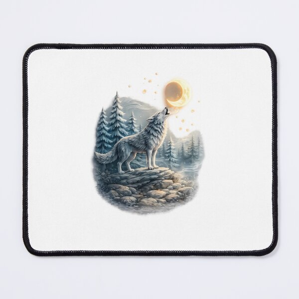 Item preview, Howling Wolf in Moonlit Forest – Wilderness Wildlife Art designed and sold by GGAUL.