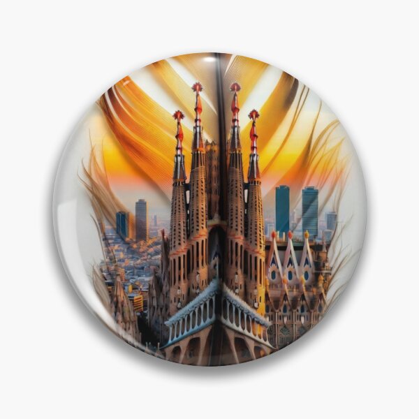 Item preview, Barcelona Feather Art | Sagrada Familia Travel Illustration designed and sold by GalleryPeak.